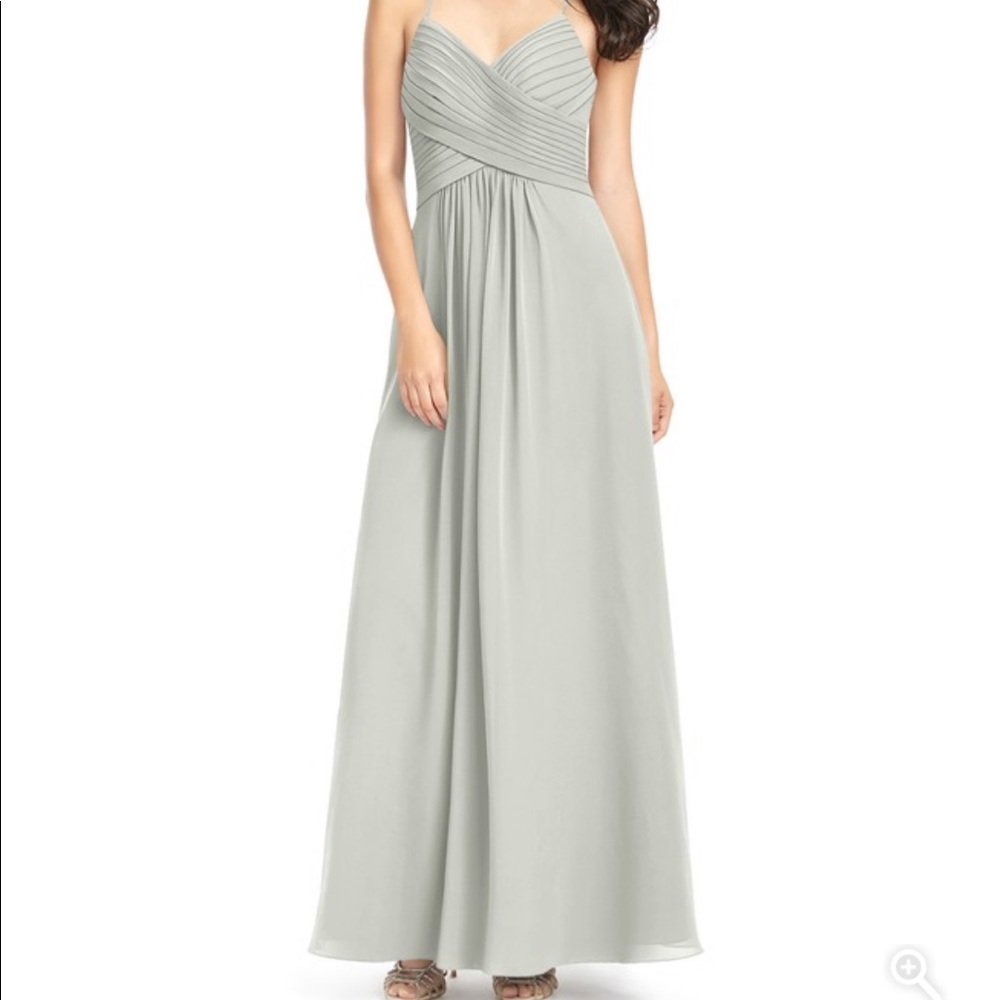 AZAZIE Haleigh Silver bridesmaid dress size 8